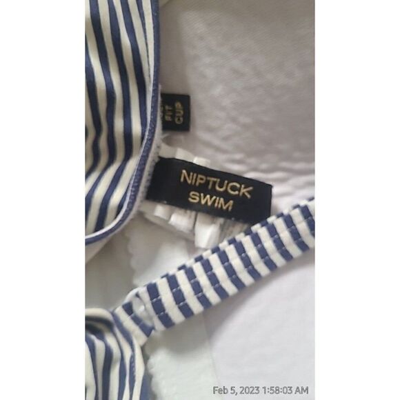 NIP TUCK Shaping Slimming High-Cut Striped One-piece Swimsuit Women's Size 16 - Picture 5 of 5